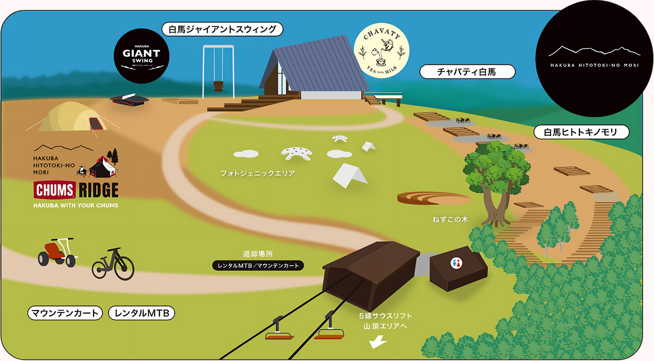 白馬ヒトトキノモリエリアマップ